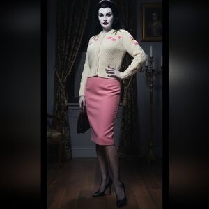 Vintage 60s Sweater With 3D Accented Flowers